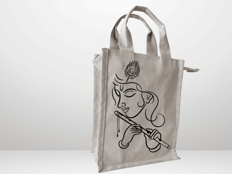Handcrafted Krishna Canvas Tote Bag